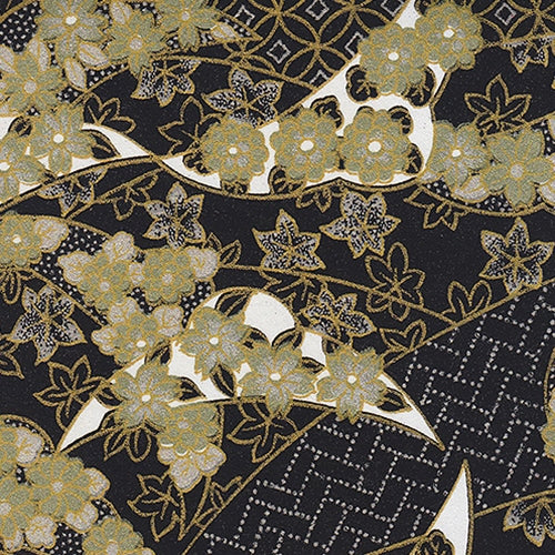 Gold, Silver, and Metallic Green Flowers and Leaves on Black 18x24" Sheet Gold, Silver, and Metallic Green Flowers and Leaves on Black 18x24" Sheet