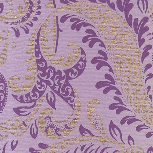 Printed Cotton Paper from India- Floral Paisley Purple & Gold on Lavender 22x30 Inch Sheet Printed Cotton Paper from India- Floral Paisley Purple & Gold on Lavender 22x30 Inch Sheet