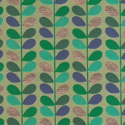 Beanstalk Printed Paper from India- Green, Blue, Turquoise & Gold on Green 22x30" Sheet Beanstalk Printed Paper from India- Green, Blue, Turquoise & Gold on Green 22x30" Sheet