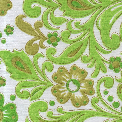India Screen Printed Papers - Green & Chartreuse Paisley 22"x30" Sheet India Screen Printed Papers - Green & Chartreuse Paisley 22"x30" Sheet