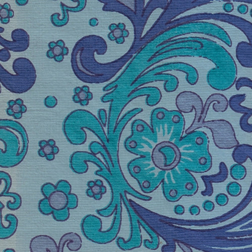 India Screen Printed Papers - Blue & Turquoise Paisley on Blue 22"x30" Sheet India Screen Printed Papers - Blue & Turquoise Paisley on Blue 22"x30" Sheet