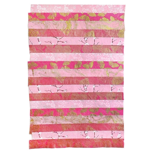 Nepalese Striped Collage Paper- Magenta and Pink Print Collage 20x30" Sheet Nepalese Striped Collage Paper- Magenta and Pink Print Collage 20x30" Sheet