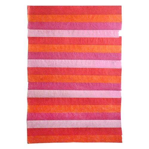 Nepalese Striped Collage Paper- Shades of Red Collage 20x30" Sheet Nepalese Striped Collage Paper- Shades of Red Collage 20x30" Sheet