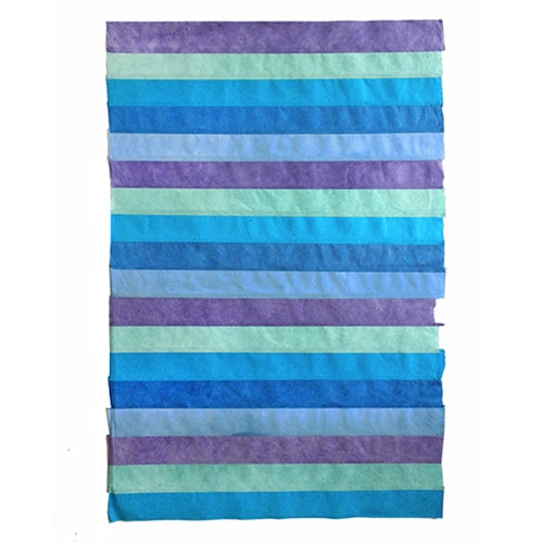 Nepalese Striped Collage Paper- Shades of Blue/Violet Collage 20x30" Sheet Nepalese Striped Collage Paper- Shades of Blue/Violet Collage 20x30" Sheet