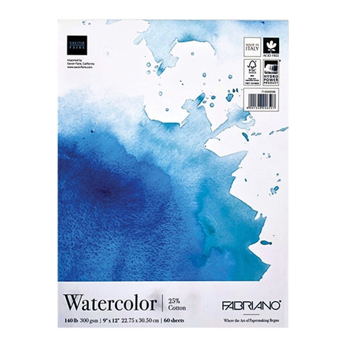 Fabriano Fat Pad Watercolor 9â€³x12â€³, 140lbs 60 sheets Fabriano Fat Pad Watercolor 9â€³x12â€³, 140lbs 60 sheets
