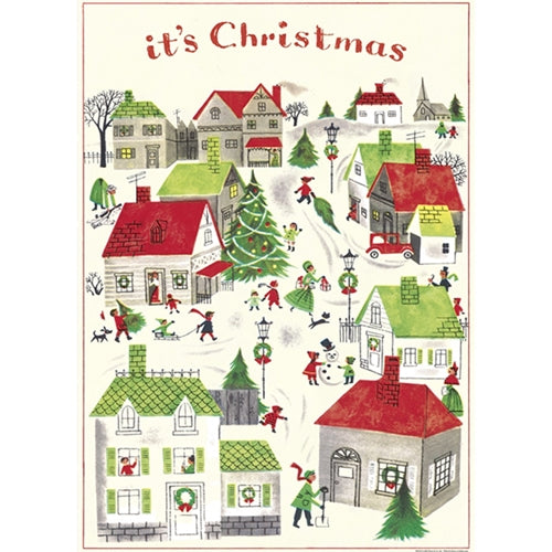 Cavallini Decorative Paper Wrap- It's Christmas 20x28" Sheet Cavallini Decorative Paper Wrap- It's Christmas 20x28" Sheet