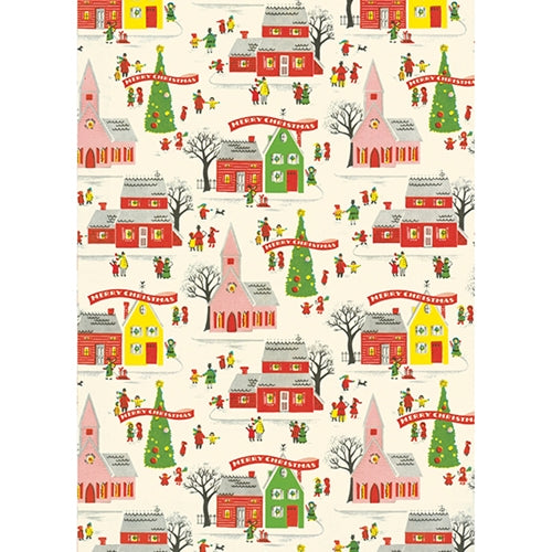 Cavallini Decorative Paper Wrap- Christmas Village 20x28" Sheet Cavallini Decorative Paper Wrap- Christmas Village 20x28" Sheet