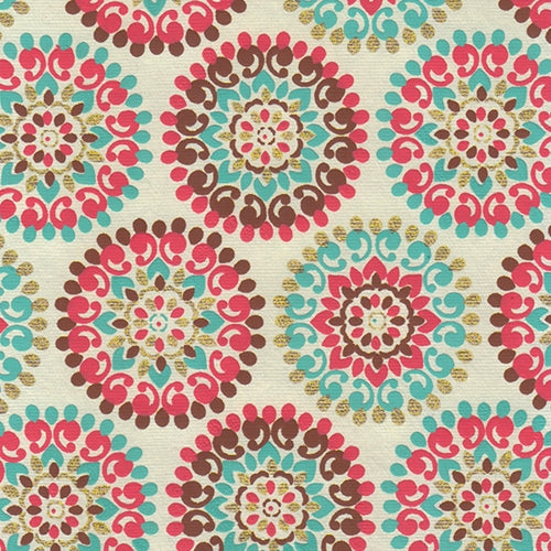 Printed Cotton Paper from India- Morroccan Mandala 20x30" Sheet Printed Cotton Paper from India- Morroccan Mandala 20x30" Sheet