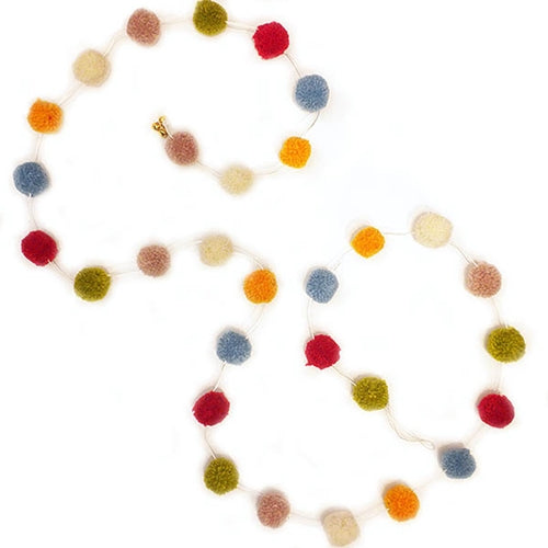 Decorative Felt Garland-  Soft Wool Pom Poms Decorative Felt Garland- Soft Wool Pom Poms FG110MULTI