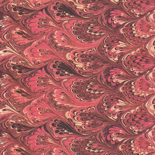 Tassotti Paper- Printed Marble Red-Black Peacock 19.5"x27.5" Sheet Tassotti Paper- Printed Marble Red-Black Peacock 19.5"x27.5" Sheet