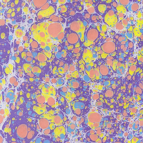 Handmade Italian Marble Paper- Stone Marble Bright Purple, Blue, Lemon, & Orange 19.5 x 27" Sheet "NEW!" Handmade Italian Marble Paper- Bright Purple, Blue, Lemon, & Orange Stone 19.5 x 27" Sheet
