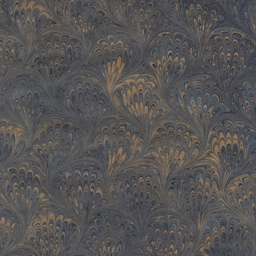 Handmade Italian Marble Paper- Peacock Blue & Gold 19.5 x 27" Sheet "NEW!" Handmade Italian Marble Paper- Blue & Gold Peacock 19.5 x 27" Sheet