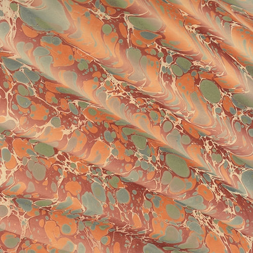 Handmade Italian Marble Paper- Spanish Wave Orange & Brown 19.5 x 27" Sheet "NEW!" Handmade Italian Marble Paper- Orange & Brown Spanish Wave 19.5 x 27" Sheet
