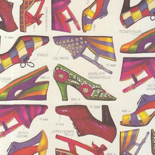 Rossi Decorated Papers from Italy - Fashion Shoes 28"x40" Sheet Rossi Decorated Papers from Italy - Fashion Shoes 28"x40" Sheet