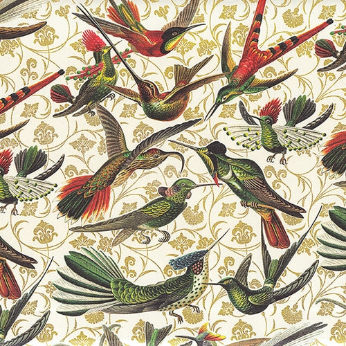 Rossi Decorated Papers from Italy - Hummingbirds 28"x40" Sheet Rossi Decorated Papers from Italy - Hummingbirds 28"x40" Sheet