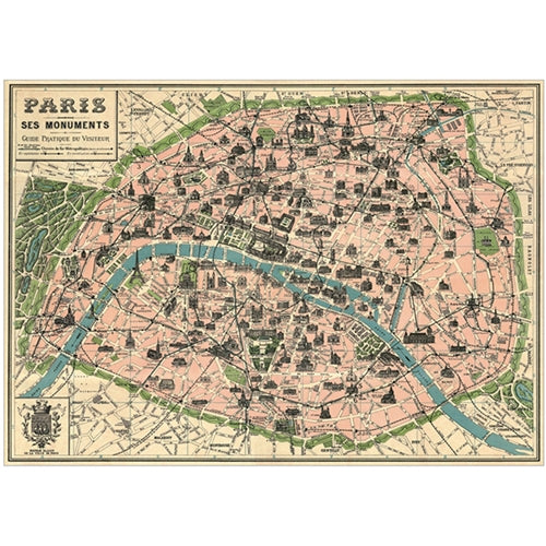 Cavallini Decorative Paper - Paris Map 20"x28" Sheet Cavallini Decorative Paper - Paris Map 20"x28" Sheet