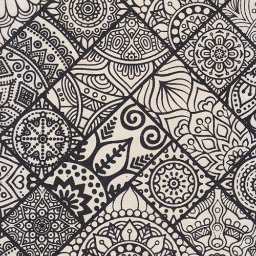 Nepalese Collage of Designs Paper Collage of Designs Paper- Black on Natural Paper 20x30" Sheet