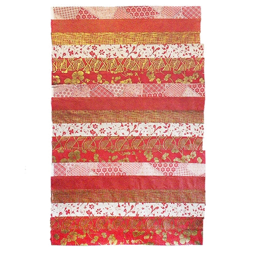 Nepalese Striped Collage Paper- Red and Gold Print Collage 20x30" Sheet Nepalese Striped Collage Paper- Red and Gold Print Collage 20x30" Sheet