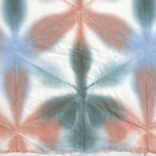 Itajime Shibori Flower Paper from Japan- Brown, Blue, Forest Itajime Shibori Flower Paper from Japan- Brown, Blue, Forest