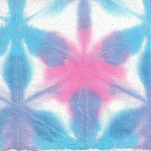 Itajime Shibori Flower Paper from Japan- Magenta, Turquoise, Blue Itajime Shibori Flower Paper from Japan- Magenta, Turquoise, Blue
