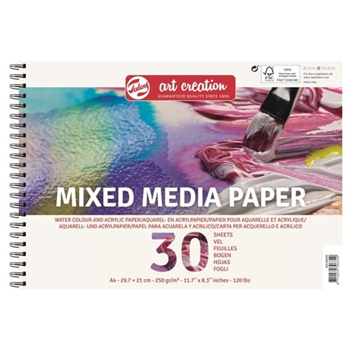 Talens Art Creation Paper Mix Media Paper A4, 250G, 30 Pages Talens Art Creation Paper Mix Media Paper A4, 250G, 30 Pages