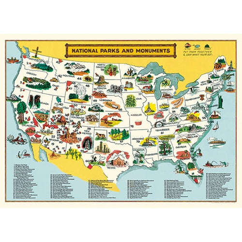Cavallini Decorative Paper - National Parks Map 20"x28" Sheet *NEW!* Cavallini Decorative Paper - National Parks Map 20"x28" Sheet