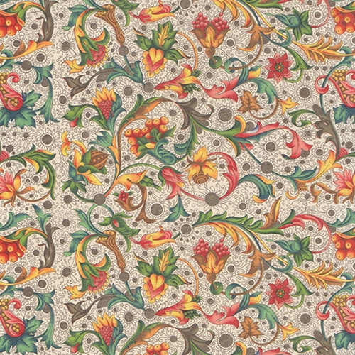 Carta Varese Florentine Paper- Cherries, Clementines, and Flower Filagree 19x27 Inch Sheet Carta Varese Florentine Paper- Cherries, Clementines, and Flower Filagree 19x27 Inch Sheet