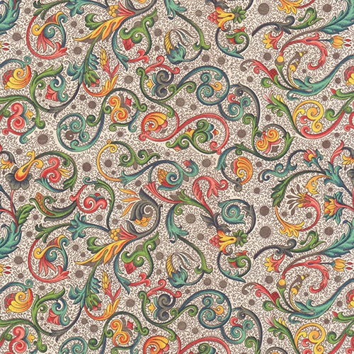 Carta Varese Florentine Paper- Flower and Vine Spirals 19x27 Inch Sheet Carta Varese Florentine Paper- Flower and Vine Spirals 19x27 Inch Sheet 