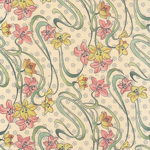 Carta Varese Florentine Paper- Flourished Lillies 19x27 Inch Sheet Carta Varese Florentine Paper- Flourished Lillies 19x27 Inch Sheet