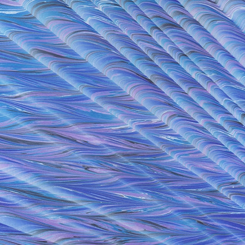 Handmade Italian Marble Paper- Spanish Wave Row Pattern Blue & Purple 19.5 x 27" Sheet Handmade Italian Marble Paper- Spanish Wave Row Pattern Blue & Purple 19.5 x 27" Sheet