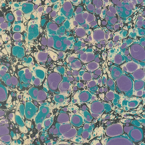 Handmade Italian Marble Paper- Stone Marble Teal and Purple 19.5 x 27" Sheet  Handmade Italian Marble Paper- Stone Marble Teal and Purple 19.5 x 27" Sheet