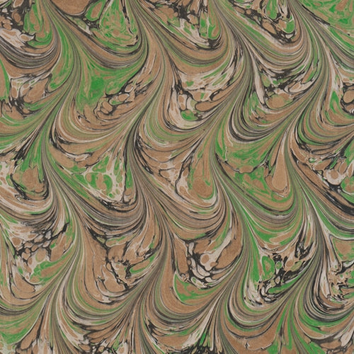 Handmade Italian Marble Paper- Combed Flow Large Pattern Grass Green and Gold on Kraft Paper 19.5 x 27" Sheet Handmade Italian Marble Paper- Combed Flow Large Pattern Grass Green and Gold on Kraft Paper 19.5 x 27" Sheet