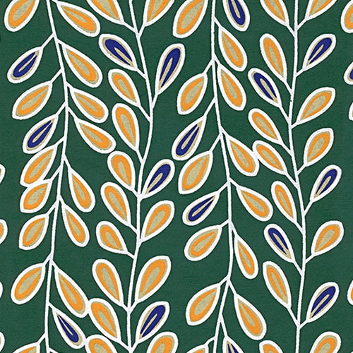 Printed Cotton Paper from India- Pussy Willow Emerald Green 22x30 Inch Sheet Printed Cotton Paper from India- Pussy Willow Emerald Green 22x30 Inch Sheet