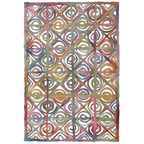 Amate Bark Paper from Mexico- Flowers Rainbow 15.5x23 Inch Sheet Amate Bark Paper from Mexico- Flowers Rainbow 15.5x23 Inch Sheet