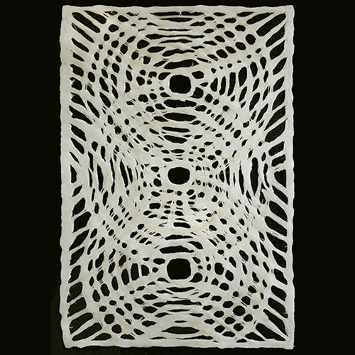 Amate Bark Paper from Mexico- Solar Circle Blanco White 15.5x23" Sheet Amate Bark Paper from Mexico- Solar Circle Blanco White 15.5x23" Sheet