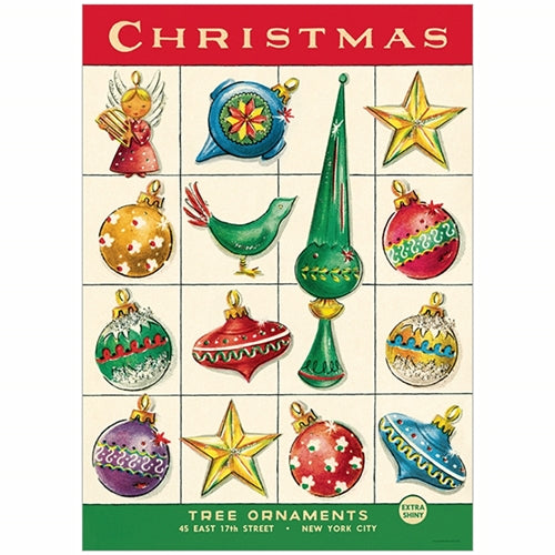 Cavallini Decorative Paper - Christmas Ornaments 20"x28" Sheet  Cavallini Decorative Paper - Christmas Ornaments 20"x28" Sheet