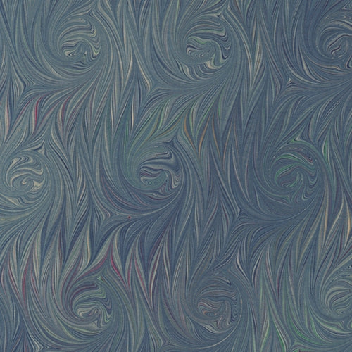 Handmade Italian Marble Paper- French Curl Twilled Blue 19.5 x 27" Sheet Handmade Italian Marble Paper- French Curl Twilled Blue 19.5 x 27" Sheet