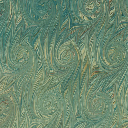 Handmade Italian Marble Paper- French Curl Twilled Teal and Yellow 19.5 x 27" Sheet *NEW!* Handmade Italian Marble Paper- French Curl Twilled Teal and Yellow 19.5 x 27" Sheet