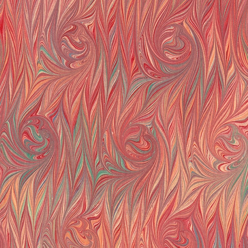 Handmade Italian Marble Paper- French Curl Scarlet & Orange 19.5 x 27" Sheet *NEW!* Handmade Italian Marble Paper- French Curl Scarlet & Orange 19.5 x 27" Sheet