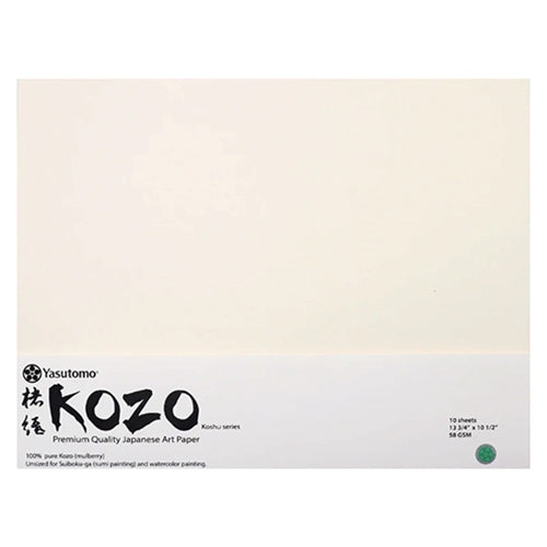 Kozo Pure Paper 10 1/2" x 13 3/4" Pack of 10 Sheets Kozo Pure Paper 10 1/2" x 13 3/4" Pack of 10 Sheets