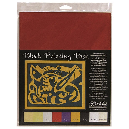 Mulberry Paper Block Printing Pack- Color Assortment "PLUS" Mulberry Paper Block Printing Pack- Color Assortment "PLUS"