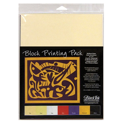 Mulberry Paper Block Printing Pack- Color Assortment (Basics) Mulberry Paper Block Printing Pack- Color Assortment (Basics)