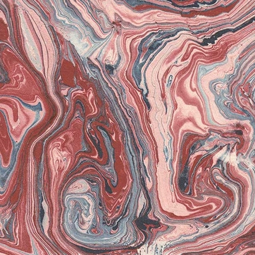Nepalese Marbled Lokta Paper- Blue and Red on Natural Nepalese Marbled Lokta Paper- Blue and Red on Natural 20x30" Sheet