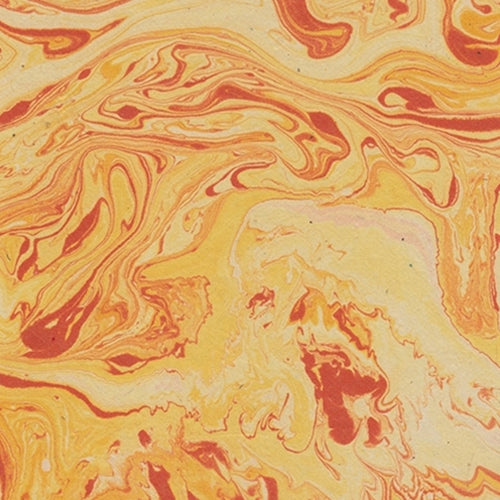 Nepalese Marbled Lokta Paper- Yellow and Orange on Natural Nepalese Marbled Lokta Paper- Yellow and Orange on Natural 20x30" Sheet