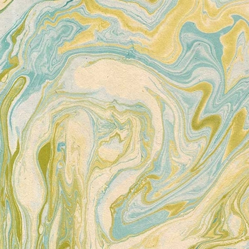 Nepalese Marbled Lokta Paper- Blue and Green on Natural Nepalese Marbled Lokta Paper- Blue and Green on Natural 20x30" Sheet
