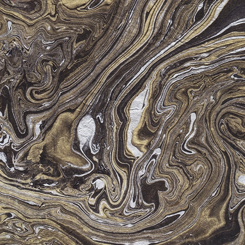 Nepalese Marbled Lokta Paper- Gold and Silver on Black Paper Nepalese Marbled Lokta Paper- Gold and Silver on Black Paper 20x30" Sheet