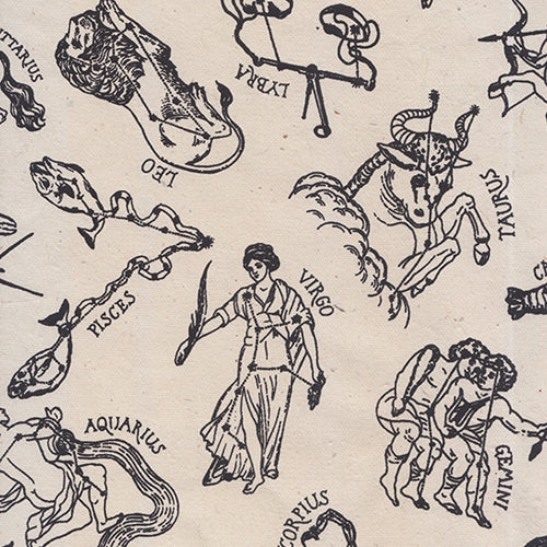 Nepalese Zodiac Printed Lokta Paper *NEW!* Nepalese Zodiac Printed Lokta Paper- Black on Natural 20x30" Sheet