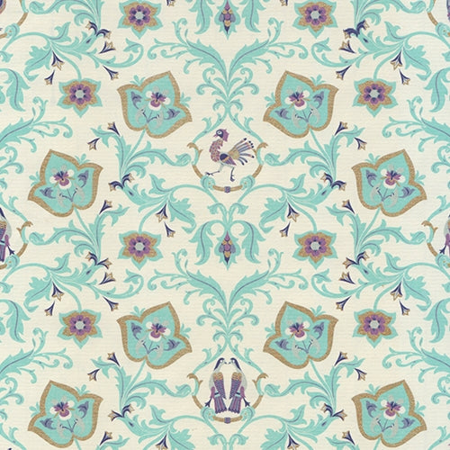  Rossi Decorated Papers from Italy - Arabesque in Turquoise 28"x40" Sheet  Rossi Decorated Papers from Italy - Arabesque in Turquoise 28"x40" Sheet 