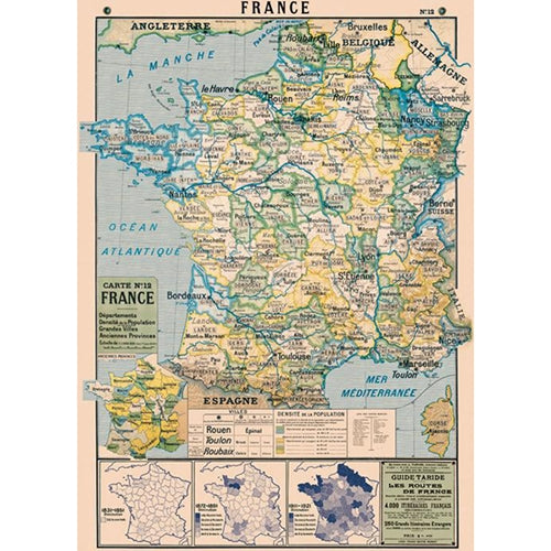 Cavallini Decorative Paper - France Map #2 20"x28" Sheet *NEW!* Cavallini Decorative Paper - France Map #2 20"x28" Sheet
