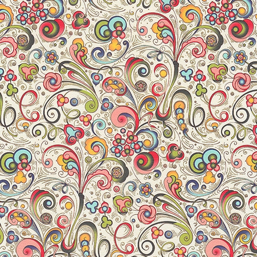 Rossi Decorated Papers from Italy - Art Nouveau Flowers Rainbow 28"x40" Sheet Rossi Decorated Papers from Italy - Art Nouveau Flowers Rainbow 28"x40" Sheet